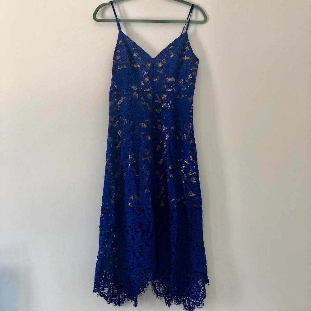 Blue Lace Midi Dress